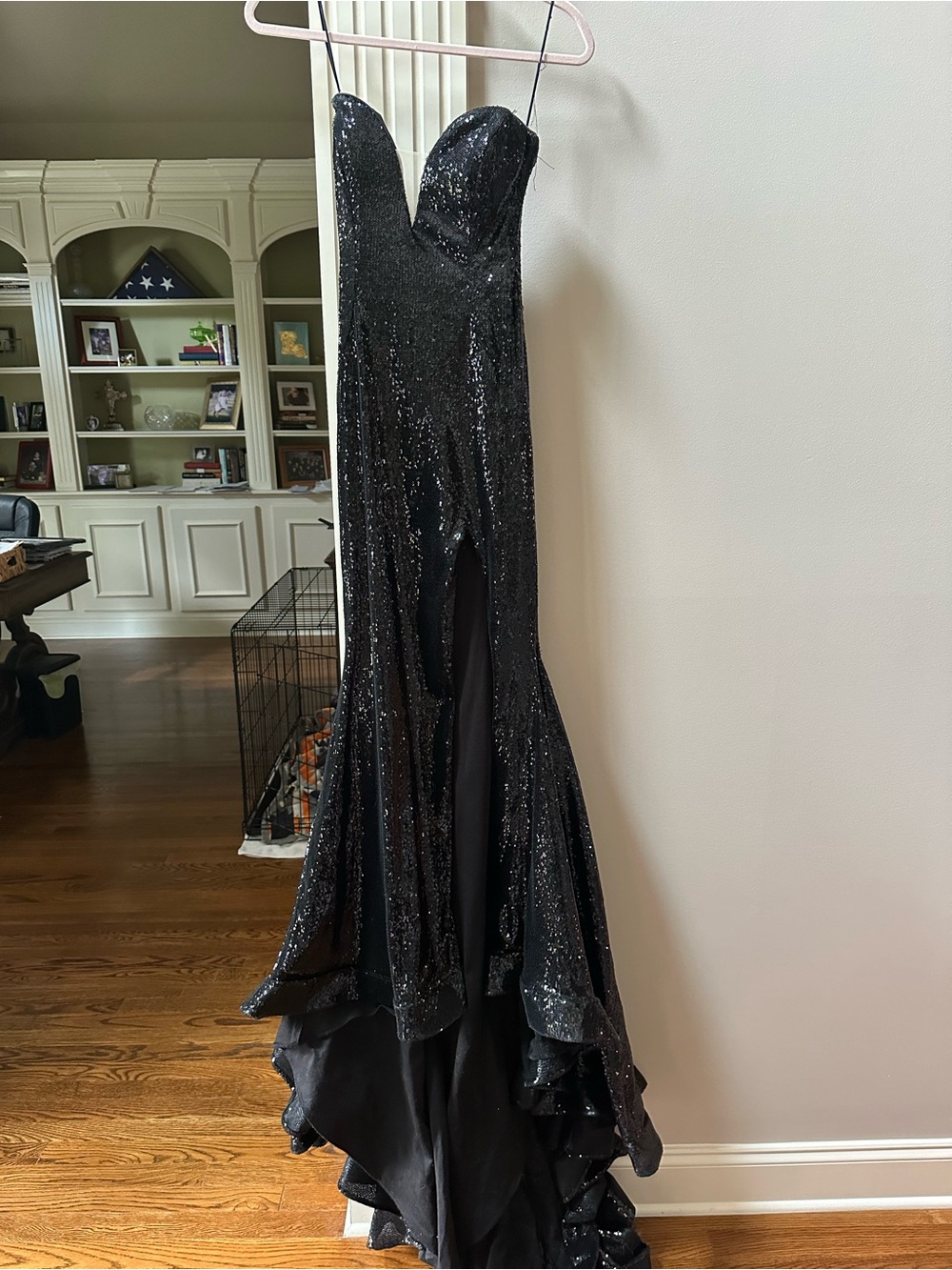 Jovani Black Sequin Strapless Mermaid Prom Dress